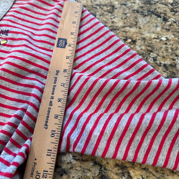 Disney Pooh vintage red and gray striped polo 3/4 sleeve shirt plus size 26/28W - Picture 4 of 7
